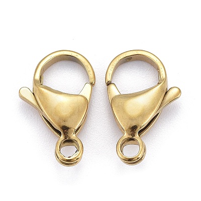 Ion Plating(IP) 304 Stainless Steel Lobster Claw Clasps LS-STAS-H353-F-02G-1