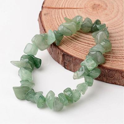 Natural Green Aventurine Chip Beaded Stretch Bracelets BJEW-JB02243-02-1