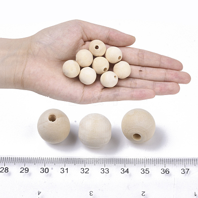 Natural Unfinished Wood Beads WOOD-S651-A18mm-LF-1