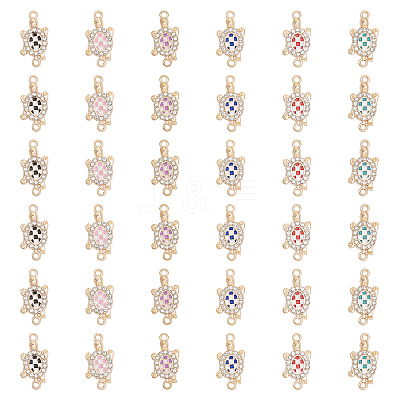 36Pcs 6 Colors Alloy Enamel Connector Charms FIND-CA0007-18-1