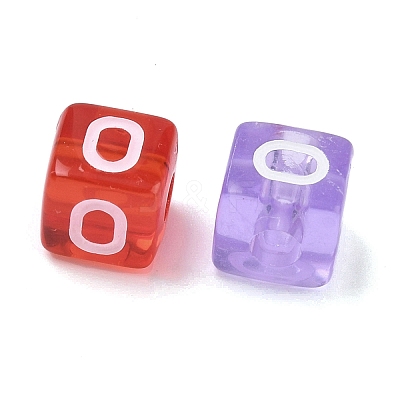 Spray Painted Transparent Acrylic Beads MACR-K365-07O-1