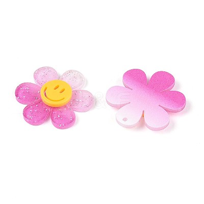 Gradient Color Transparent Acrylic Pendants OACR-H004-01F-1