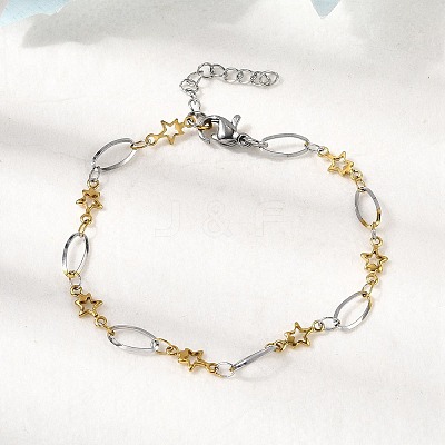 304 Stainless Steel Link Bracelets BJEW-A044-03B-GP-1