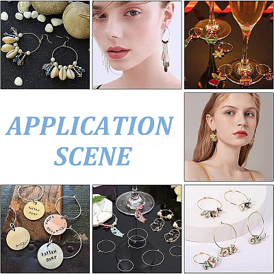 80Pcs 4 Styles 316 Surgical Stainless Steel Wine Glass Charms Rings STAS-UN0053-44-1