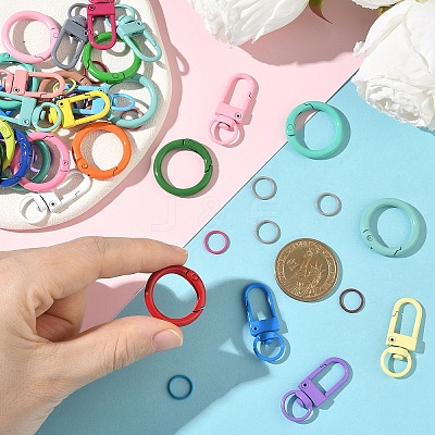 60Pcs Baking Paint Iron Open Jump Rings FIND-YW0009-88-1