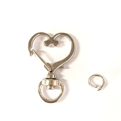 Heart Alloy Swivel Clasps PURS-PW0001-429P-1