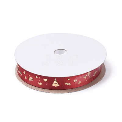 20 Yards Christmas Printed Polyester Satin Ribbon SRIB-P021-B01-1