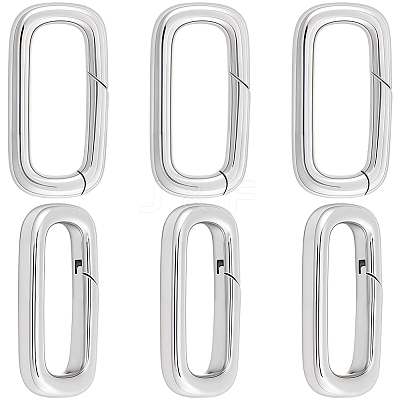 6Pcs Stainless Steel Spring Gate Rings STAS-BBC0008-34B-1