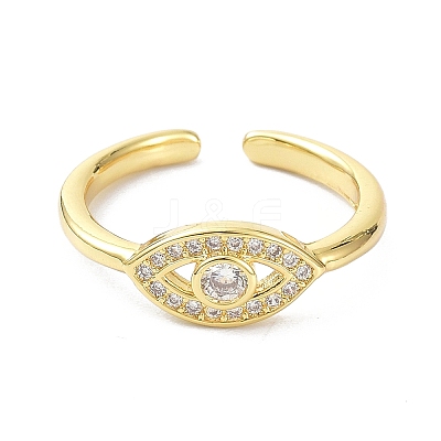 Evil Eye Real 18K Gold Plated Cuff Rings for Women Gift LS-ZIRC-C021-08G-1