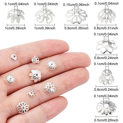 755Pcs 7 Style Iron Bead Caps IFIN-YW0001-56S-1