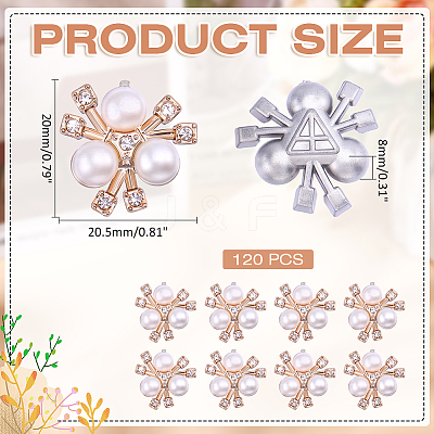 120Pcs Alloy Resin Cabochons ALRI-ME0001-04G-1