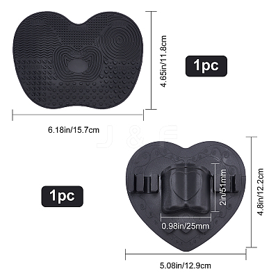 Silicone Makeup Brush Organizer & Silicone Makeup Cleaning Brush Mat AJEW-GF0002-67C-1