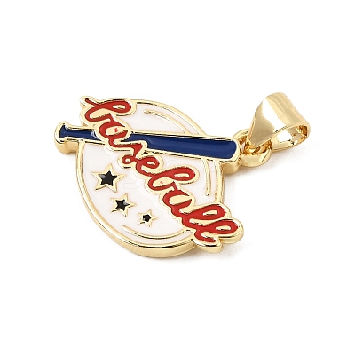 Baseball Alloy Enamel Pendants AL-CBAC8B4-01D-G-1