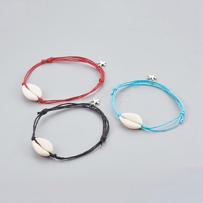 Adjustable Cowrie Shell Anklets AJEW-AN00242-1