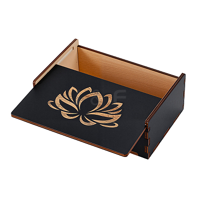 1Pc Rectangle Engraved Wooden Sliding Lid Boxes CON-UN0001-03A-1