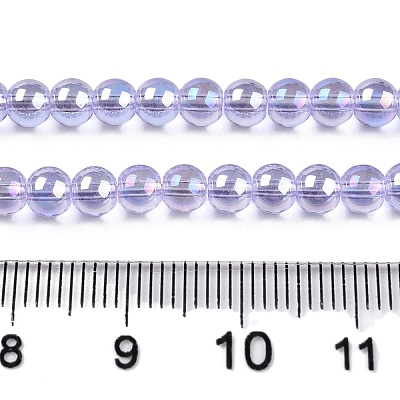 Electroplate Transparent Glass Beads Strands GLAA-T032-T4mm-AB01-1