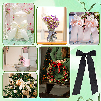 8Pcs Polyester Single Face Satin Ribbon Candle Holder Decoration HJEW-PH02149-1