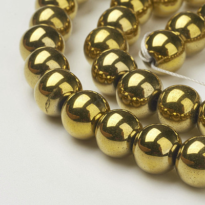 Non-magnetic Synthetic Hematite Beads Strands X-G-G091-10mm-1-1