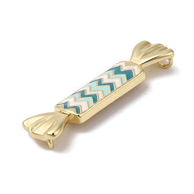 Rack Plating Brass Enamel Connector Charms KK-B092-23G-1