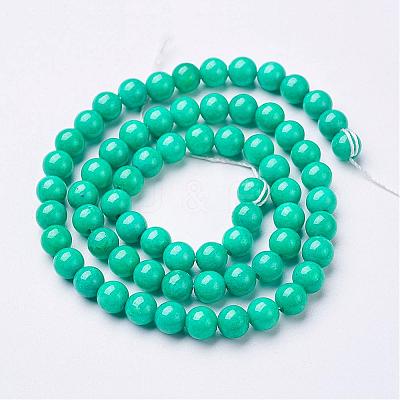 Natural Mashan Jade Round Beads Strands G-D263-6mm-XS15-1