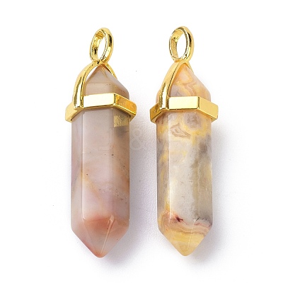 Natural Crazy Agate Pointed Pendants G-G025-01G-20-1