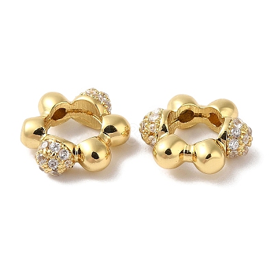Rack Plating Brass & Clear Cubic Zirconia Pendants KK-L216-061G-1
