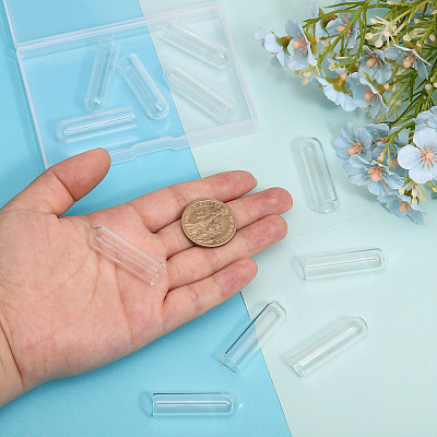 12Pcs Transparent Glass Straw Dustproof Covers AJEW-FG0002-37A-1
