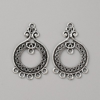 Tibetan Style Zinc Aolly Connector Rhinestone Settings FIND-WH0152-305C-1