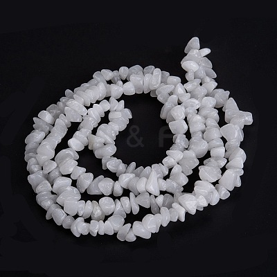 Natural White Jade Beads Strands G-G011-02-1