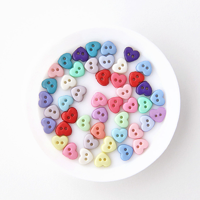 200Pcs 20 Colors Resin Buttons BUTT-AN0001-05-1