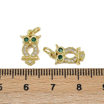 Brass Micro Pave Cubic Zirconia Pendants KK-I358-036G-1