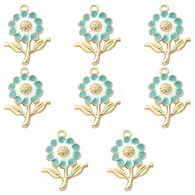 8Pcs Alloy Enamel Pendants ENAM-YW0002-31C-1