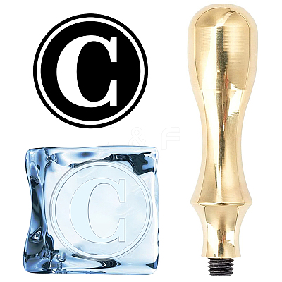 1Pc Golden Tone Brass Stamp Head DIY-CP0008-98I-1