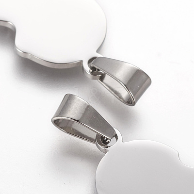 Tarnish Resistant 304 Stainless Steel Split Pendants STAS-F214-01P-1