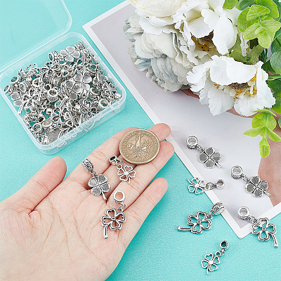 48Pcs 3 Styles Tibetan Style Alloy European Dangle Charms FIND-CA0005-55-1