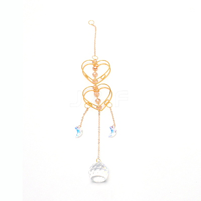 Colorful Glass Hanging Crystal Pendant Ornament HJEW-TAC0001-21-1