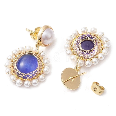 3Pairs 3 Colors Changing Color Mood Stud Earring EJEW-TA00480-1