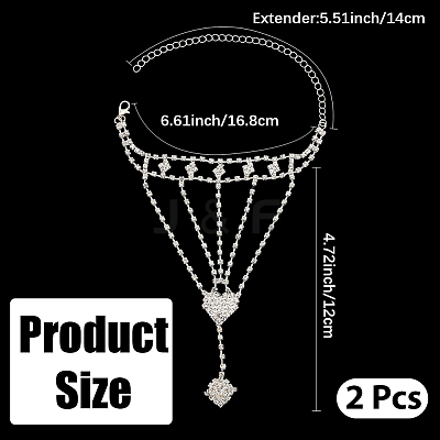 2Pcs Crystal Rhinestone Tennis Ring Bracelet BJEW-CN0001-17A-1