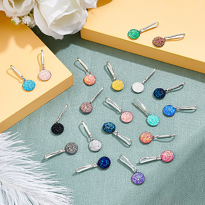 DIY Sparkling Flat Round Key Chain Making Kit DIY-BC0004-70-1