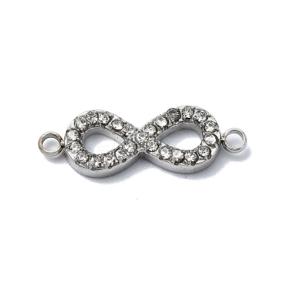 304 Stainless Steel Crystal Rhinestone Connector Charms STAS-Z065-01P-1