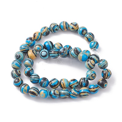 Synthetic Malachite Beads Strands G-YW0001-55C-1