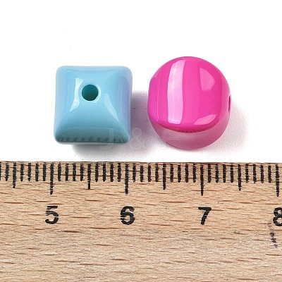 Opaque Acrylic Beads OACR-H058-13-1