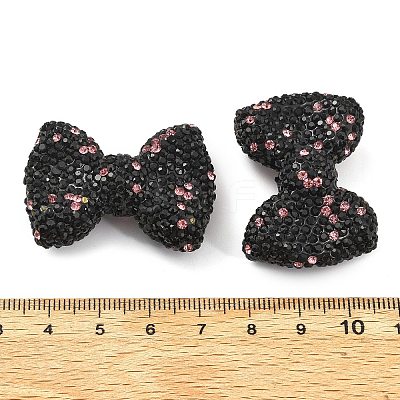 Bowknot Shape Polymer Clay Rhinestone Beads CLAY-NH0001-05D-1