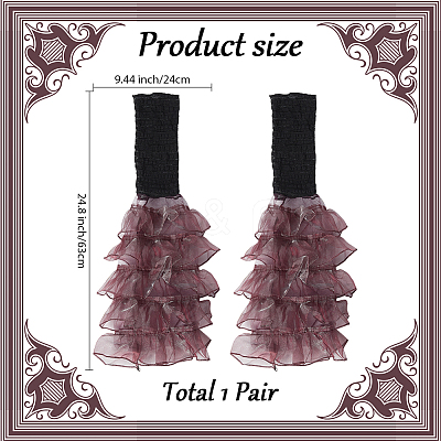 Polyester Ruffle Layered Patchwork Leg Sleeves AJEW-WH20042-75C-1