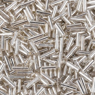 Transparent Colours Pearl Luster Plated Glass Bugle Beads SEED-K001-F07-1-1