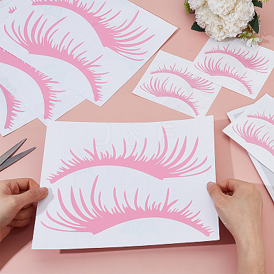 8 Pairs 2 Styles Eyelash Shape Waterproof PVC Picture Stickers DIY-HY0003-05A-1