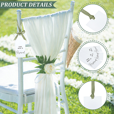 24Pcs 2 Sets Paper Seat Reserved Sign Hanging AJEW-CN0006-21B-1
