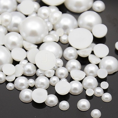 ABS Plastic Imitation Pearl Dome Cabochons SACR-X0003-1