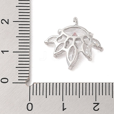 Brass Inlay Clear Glass Pendants KK-S388-22P-1