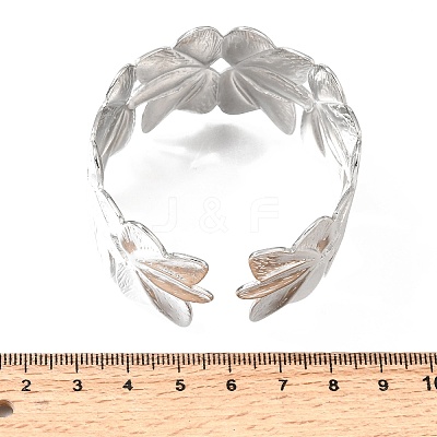 32.5MM 304 Stainless Steel Hollow Flower Cuff Bangles for Women SA-CBAB767-32P-1